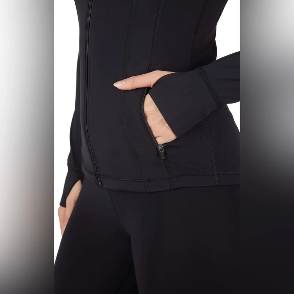 Yogalicious Womens Soft Lightweight Full Zip Yoga Jacket with Pockets SMALL 🖤 - Picture 5 of 8
